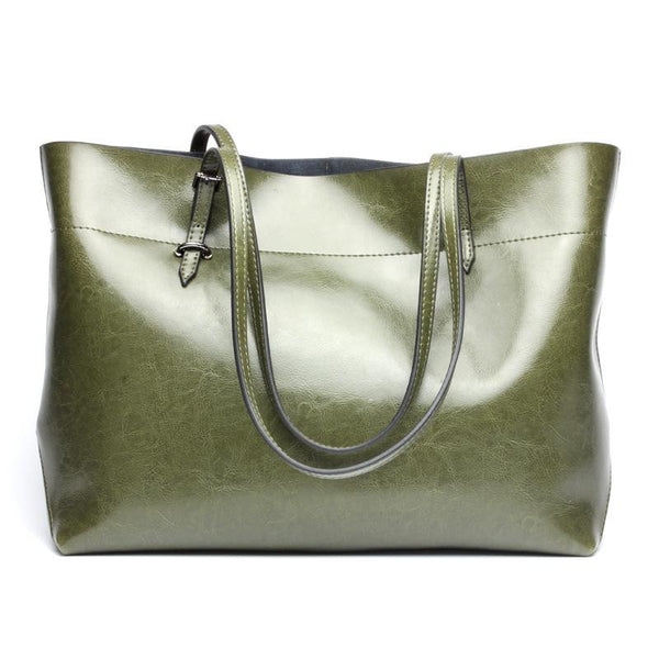Stylish Shoulder Tote For Women Army Green Horizontal Version Women's Bags & Handbags