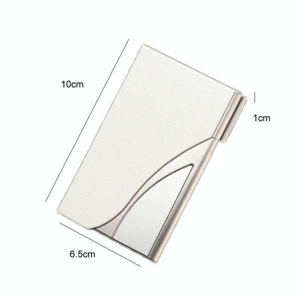 Stainless Steel Business Card Case Large Capacity Lychee Coffee Business Card Holders