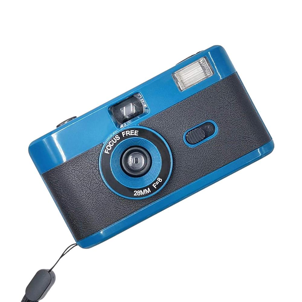 Retro Manual Reusable Film Camera For Kids No Film_Black Blue Digital Cameras