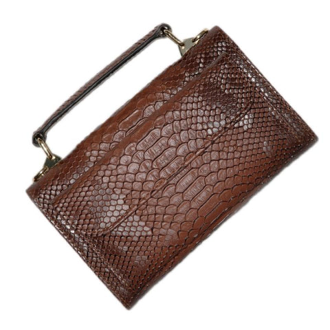 Versatile Lady Crossbody Wrist Bag Multi Functional Snake Pattern Coffee Women's Bags & Handbags