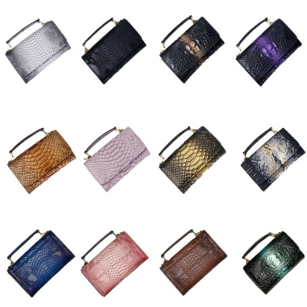 Versatile Lady Crossbody Wrist Bag Multi Functional Snake Pattern Coffee Women's Bags & Handbags