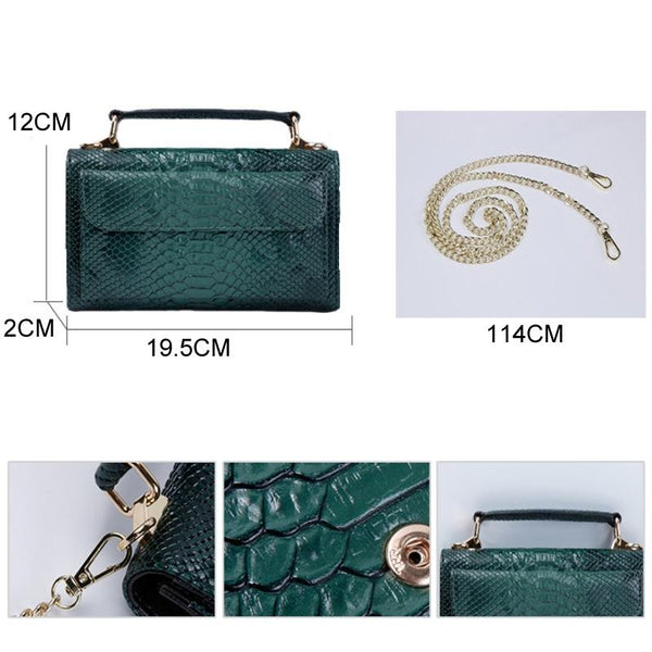 Versatile Lady Crossbody Wrist Bag Multi Functional Snake Pattern Coffee Women's Bags & Handbags