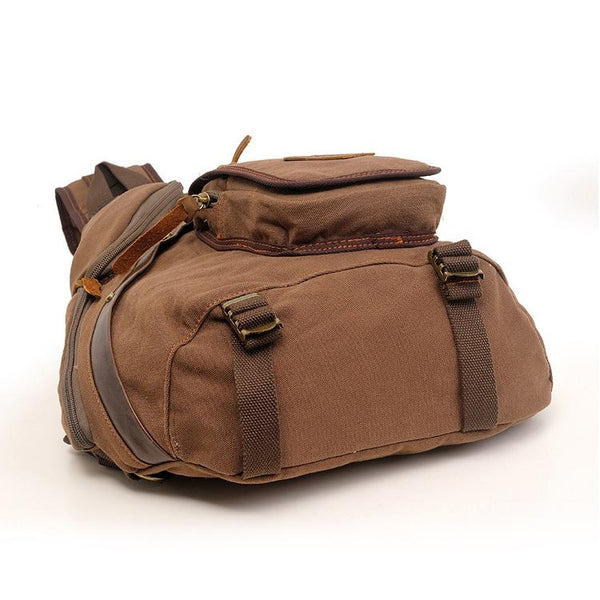 Multi Function Canvas Chest Bag Shoulder Messenger Crossbody Khaki Bags