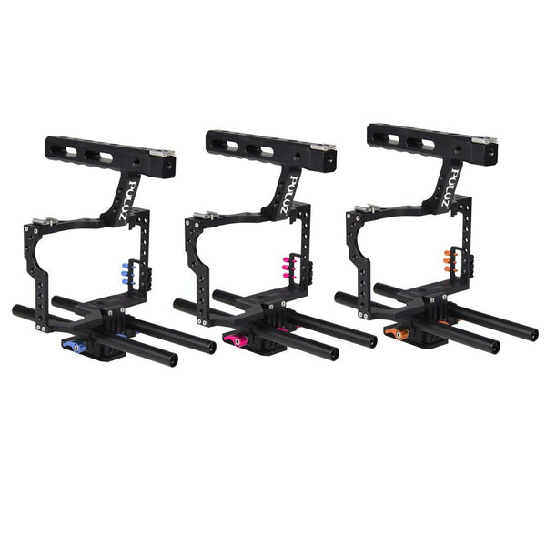 Sony A7 / A7s A7r Camera Cage Stabilizer With Handle Blue Stabilizers