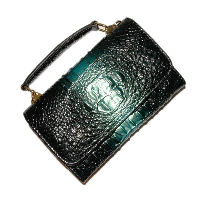 Versatile Lady Crossbody Wrist Bag Multi Functional Crocodile Head Green Women's Bags & Handbags