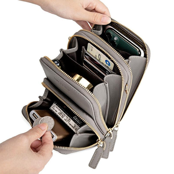 Multifunctional Touch Screen Phone Bag Gray Women's Bags & Handbags