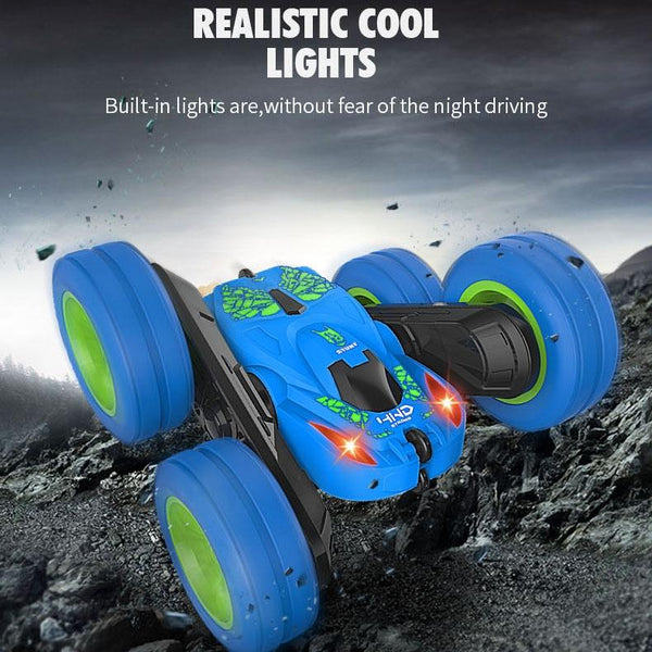 Blue Stunt Tumbling Car Toy With 2.4Ghz Remote Control Remote Controlled Toys