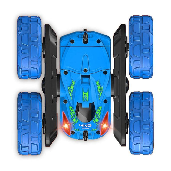 Blue Stunt Tumbling Car Toy With 2.4Ghz Remote Control Remote Controlled Toys
