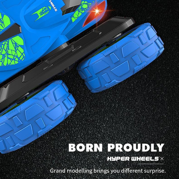 Blue Stunt Tumbling Car Toy With 2.4Ghz Remote Control Remote Controlled Toys