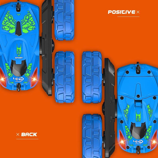 Blue Stunt Tumbling Car Toy With 2.4Ghz Remote Control Remote Controlled Toys