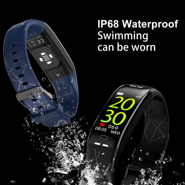 Smart Bracelet With Heart Rate Monitor And Call Reminder Waterproof Blue Activity Trackers