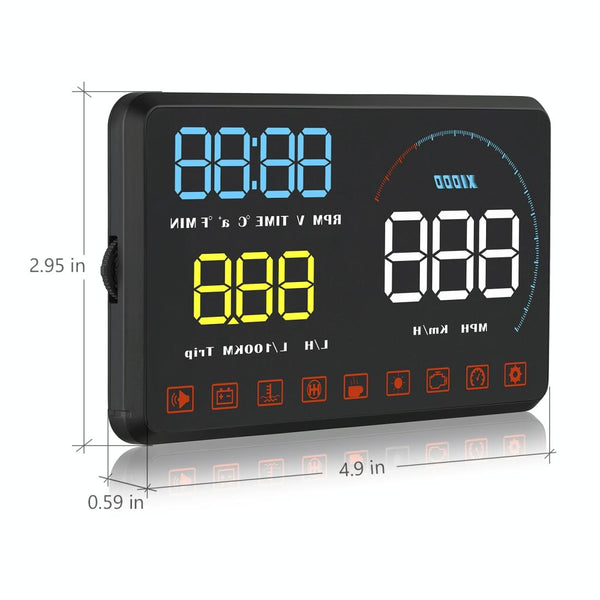 Universal Car Obd2 Hud 5.5 Inch Display Blue