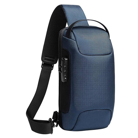 Waterproof Anti Theft Crossbody Chest Bag Men Oxford Cloth 34X18x10cm Blue Bags
