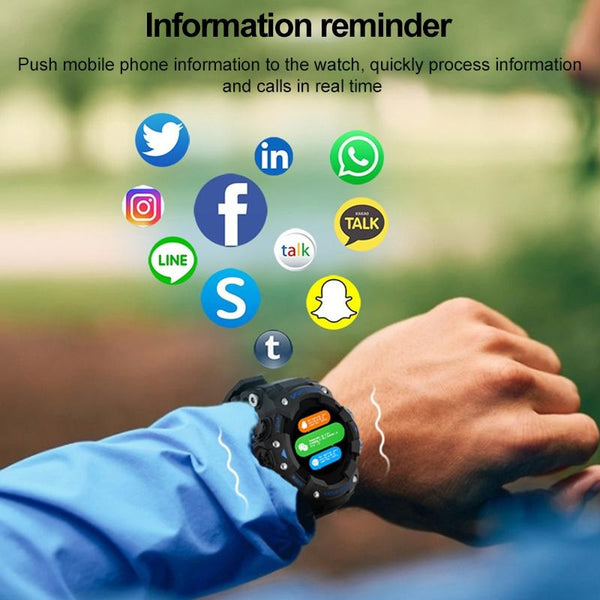 1.28 Inch Waterproof Smart Watch With Heart Rate Blood Pressure Monitoring Blue Smart Watches