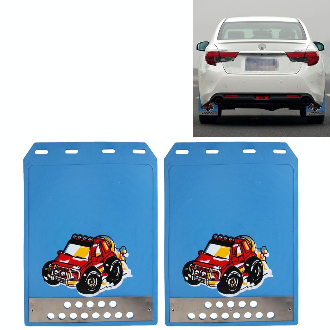 2 Pcs Premium Heavy Duty Molded Splash Mud Flaps Auto Front And Rear Fender Guard Small Size Blue Fenders & Mud Guards