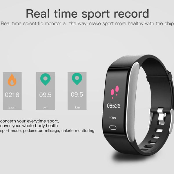 Waterproof Smart Bracelet With Call Heart Bp Sleep And Sedentary Monitoring Ip67 Blue Activity Trackers
