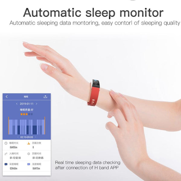 Waterproof Smart Bracelet With Call Heart Bp Sleep And Sedentary Monitoring Ip67 Blue Activity Trackers