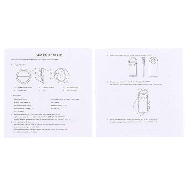 Clip Beauty Light For Smartphones Usb Cable Blue Selfie Lights