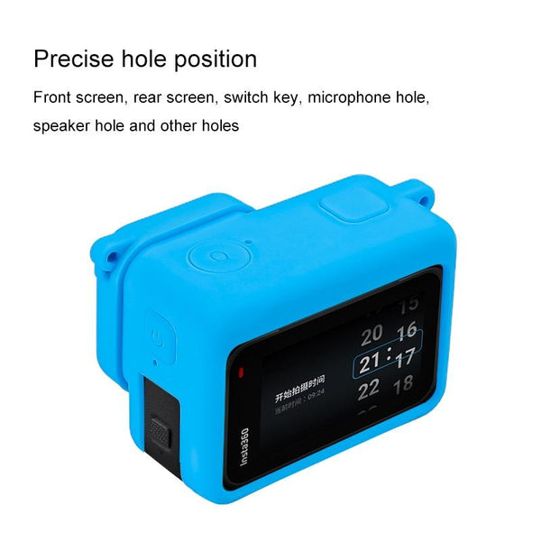 Silicone Protective Case With Lens Cap For Insta360 Ace_Blue Camera Cases Bags & Covers