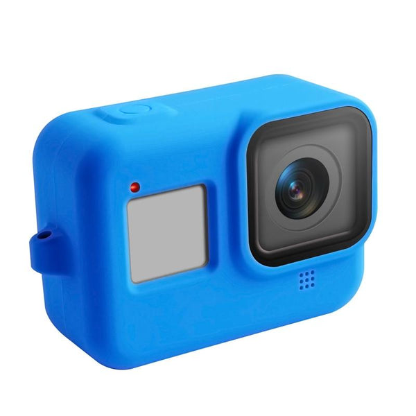 Blue Gopro Hero8 Silicone Case With Wrist Strap Protective Cover Camera Cases Bags & Covers