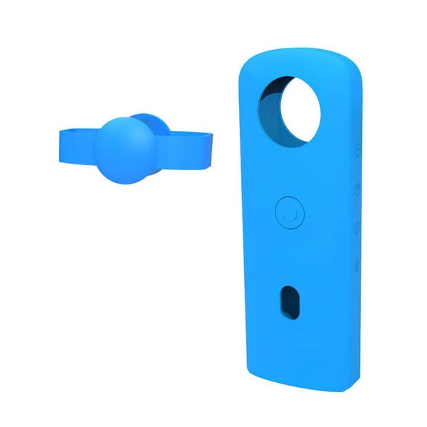 360 Camera Silicone Case With Lens Cover For Ricoh Theta Sc2_Blue Camera Cases Bags & Covers