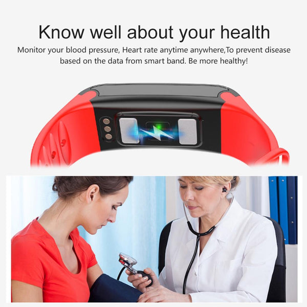 Oled Fitness Tracker With Ecg Heart Rate Bp And Sleep Monitoring Sports Mode Black Activity Trackers