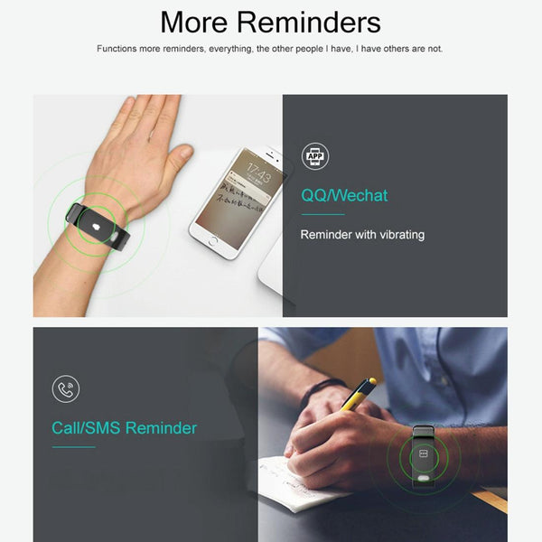 Oled Fitness Tracker With Ecg Heart Rate Bp And Sleep Monitoring Sports Mode Black Activity Trackers