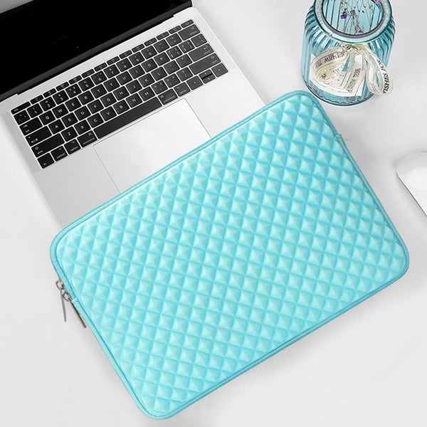 12 13 Inch Diamond Texture Laptop Liner Bag Light Blue Laptop Cases & Bags