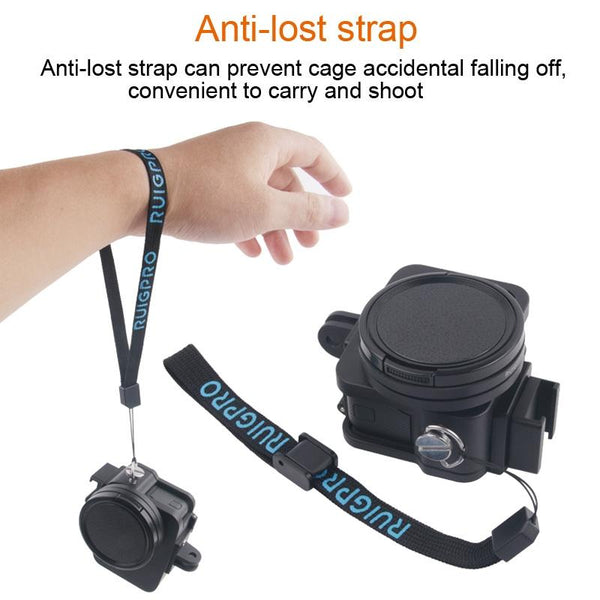 Aluminum Protective Cage With Insurance Frame And 52Mm Uv Lens For Gopro Hero7 / 6 5_Blue Camera Cases Bags & Covers