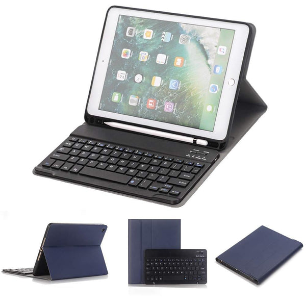 Bluetooth Keyboard & Leather Tablet Case For Ipad Pro / Air 9.7 With Detachable Design Pencil Holder Keyboards