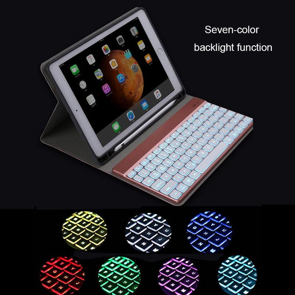 Detachable Bluetooth Keyboard & Leather Tablet Case For Ipad Pro / Air 9.7 With Colourful Backlight Holder Keyboards