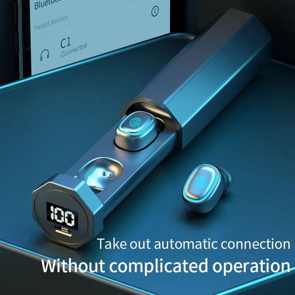 True Wireless Bluetooth Earphones With Digital Display And Charging Box Earbuds