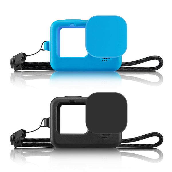 Silicone Case With Wrist Strap And Lens Cover For Gopro Hero 9 12 Blue Straps & Hand Grips