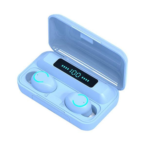Wireless Noise Cancelling With Charging Case Blue Earbuds