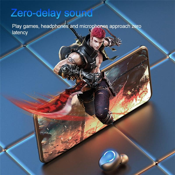 Wireless Noise Cancelling With Charging Case Blue Earbuds