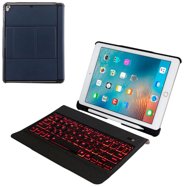 Bluetooth Keyboard & Leather Tablet Case For Ipad Air / Pro 9.7 Detachable Ultra Thin Multi Angle Backlit Keyboards