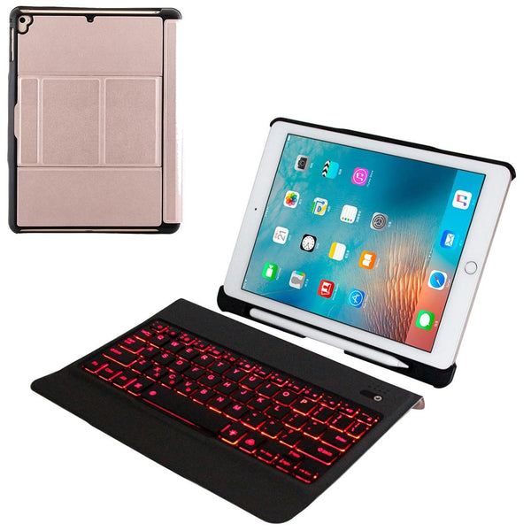 Bluetooth Keyboard & Leather Tablet Case For Ipad Air / Pro 9.7 Detachable Ultra Thin Multi Angle Backlit Keyboards