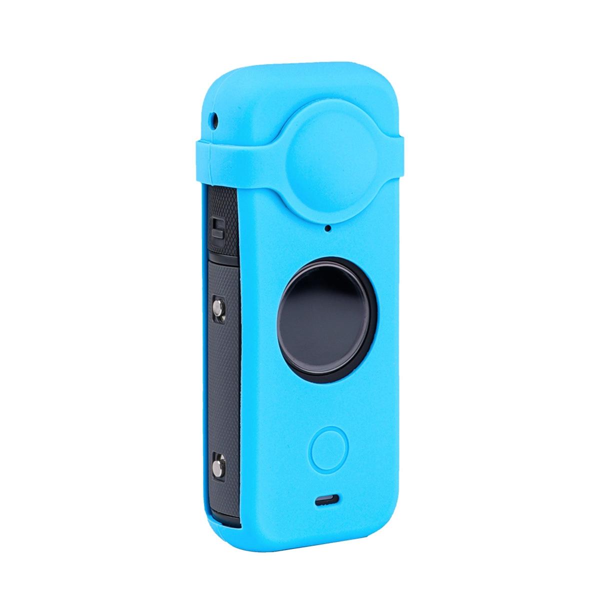 Silicone Case With Lens Cover For Insta360 One X2 Full Body Dust Proof_Blue Camera Cases Bags & Covers