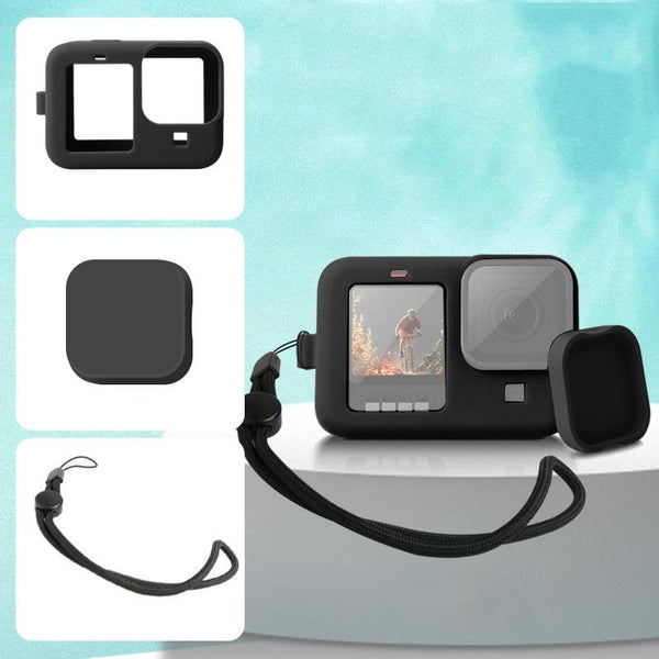 Silicone Case With Wrist Strap And Lens Cover For Gopro Hero10 / 9 Camera Cases Bags & Covers