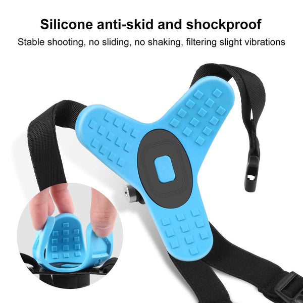 Blue Universal Chin Strap Mount For Action Cameras Bike Camera Holders Mounts