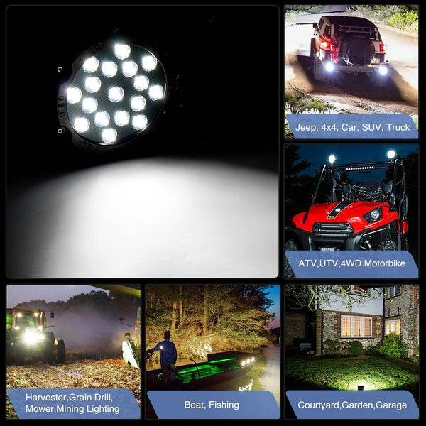 2X 3500Lm 6500K White Light 17 Led Waterproof Work Lights Car Boat 30 Degrees Adjustable Dc 10 30V Red Led Car Lights