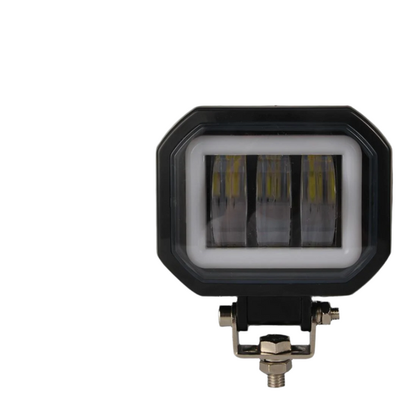 2 Pcs Car 4 Inch Square Spotlight Work Light With Angel Eyes Yellow Led Car Lights