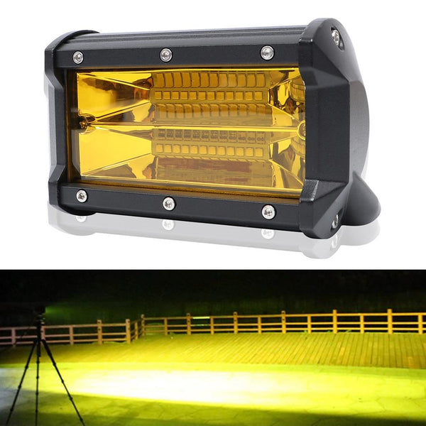 5 Inch 18W 24 Led Waterproof Ip67 Two Bar Modified Off Road Lights Spotlight Car Work Dc 9 48V Yellow Led Car Lights