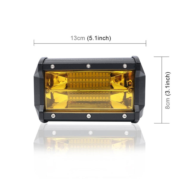 5 Inch 18W 24 Led Waterproof Ip67 Two Bar Modified Off Road Lights Spotlight Car Work Dc 9 48V Yellow Led Car Lights