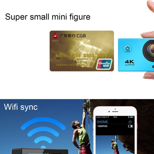 170 Degree Wide Angle Wifi Action Camera With Waterproof Case Supports 64Gb Micro Sd_Magenta Digital Cameras