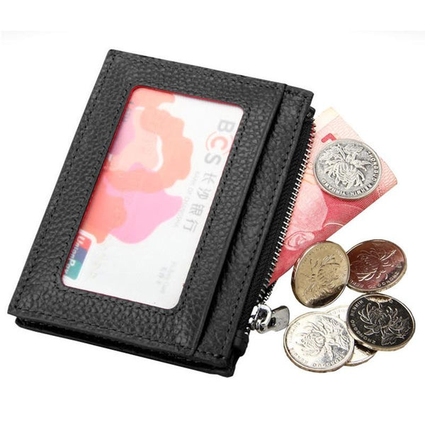Leather Rfid Blocking Card Holder Wallet 11X8x1.5Cm Magenta Wallets