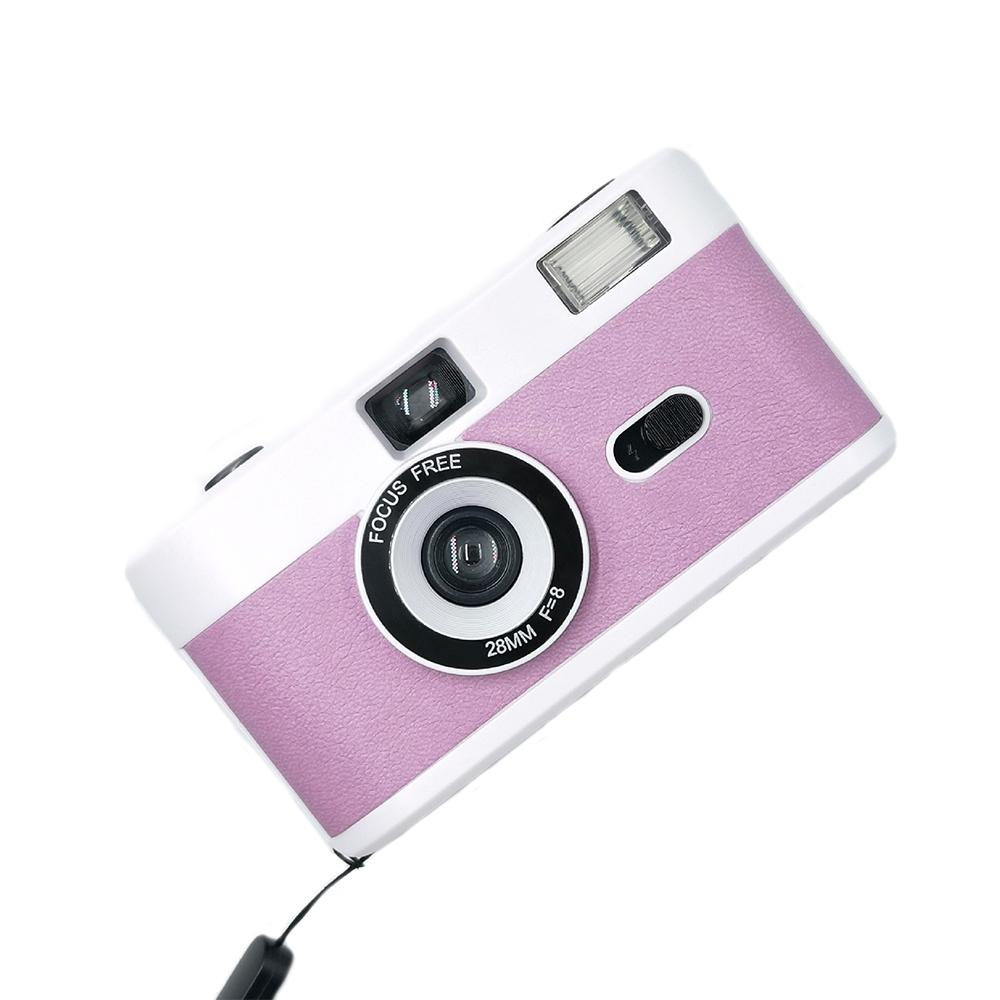 Retro Manual Reusable Film Camera For Kids No Film_Purple White Digital Cameras