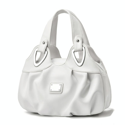 Soft Leather Women Handbag White Handle Women's Bags & Handbags