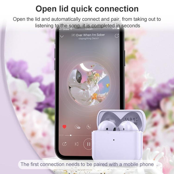 True Wireless Stereo Bluetooth 5.0 Earphones Tn22 Purple Earbuds