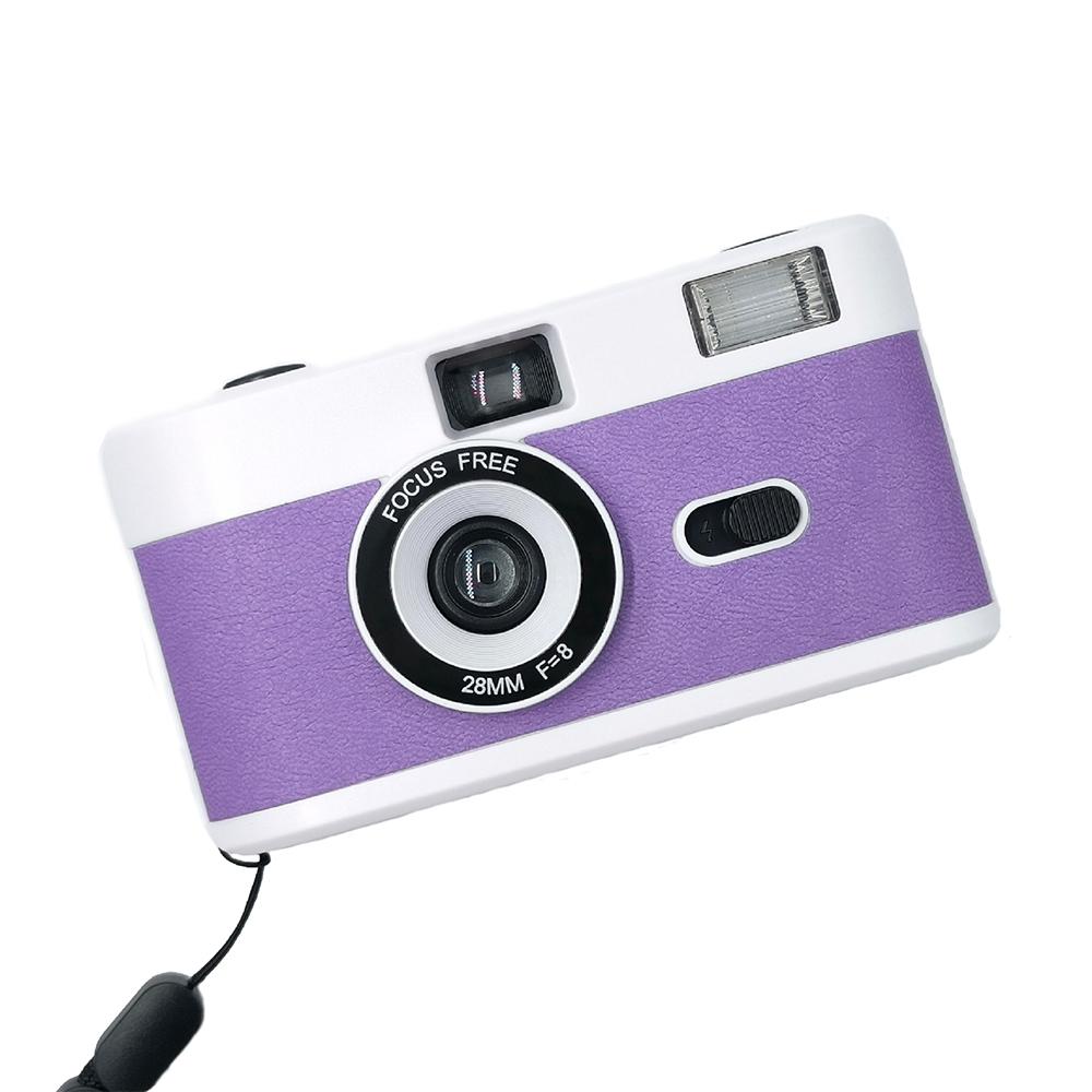 Retro Manual Reusable Film Camera For Kids No Film_Purple White Digital Cameras